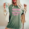 Auntie Of The Birthday Pink Girl Matching Family Women's Oversized Comfort T-Shirt Moss
