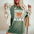 Basketball Mama Coquette Bow Game Day Sports Lover Mom Women's Oversized Comfort T-Shirt Moss