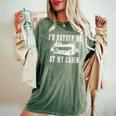 Cabin Mountain Life Nature Forêt Chasse Pêche Cadeau T-shirt oversize confortable pour femme Moss