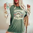 Cat Mother True Crime Lover Retro True Crime And Cats Camiseta extragrande cómoda para mujer Moss