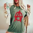 Clásico Punk Rock Anarquista-Un Símbolo De Anarquía Cuello Camiseta extragrande cómoda para mujer Moss