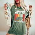 I Like Coffee And My Cat Maybe 3 People Siberian Cat Lover Camiseta extragrande cómoda para mujer Moss