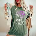 Deep House Therapy House Musique House Tech House Dj Edm T-shirt oversize confortable pour femme Moss