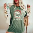 Dragon Barbu En Kanji Japonais Rétro Mignon Pogona Floral T-shirt oversize confortable pour femme Moss