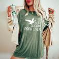 Duck Hunting Dad Best Duckin' Papa Ever Women's Oversized Comfort T-Shirt Moss