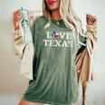 Êtements D'artintage Du Drapeau De L'état Du Texas En Détresse Love Texas T-shirt oversize confortable pour femme Moss
