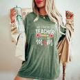 My Favorite Teacher Calls Me Mom Cute Flowers Women's Oversized Comfort T-Shirt Moss