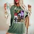 Feral Raccoon Meme Women's Oversized T-Shirt - Comfort Colors Moss