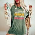 First I Drink Dunkin Then Teach Munchkins Coffee Teacher Women's Oversized Comfort T-Shirt Moss