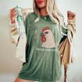 Fried Chicken 420 Smoking Marijuana Stoner Weed Meme Women's Oversized Comfort T-Shirt Moss