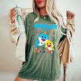 Brother Of The Birthday Family Shark Birthday Boy Girl Women's Oversized Comfort T-Shirt Moss