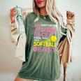 Softball Girl With Pretty Face Women's Oversized Comfort T-Shirt Moss
