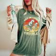 Get In Loser Raccoon Opossum Graphic Women's Oversized T-Shirt Moss
