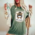 Grammy Life Bleached Leopard Messy Bun Mother's Day Women's Oversized Comfort T-Shirt Moss