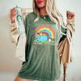 Groovy Raccoon Dumpster Fire Women's Comfort Colors T-Shirt Moss