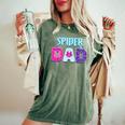 Groovy Spider Dad Matching Family Birthday Girl Party Women's Oversized Comfort T-Shirt Moss