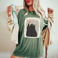 Japanese Anime Cute Cat Heart Kawaii Black Cat Heart Girls Women's Oversized Comfort T-Shirt Moss