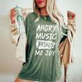 La Música Enojada Me Trae Alegría Metal Heavy Death Punk Rock Hard Cuello Camiseta extragrande cómoda para mujer Moss