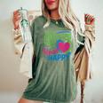 Line Dancing Hace Mi Corazón Feliz Danza Cuello Camiseta extragrande cómoda para mujer Moss