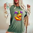 Mardi Gras Rubber Duck New Orlean Carnival Festival Women's Oversized Comfort T-Shirt Moss