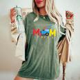 Mom Of The Birthday Boy Choo Choo Train Family Matching Women's Oversized Comfort T-Shirt Moss