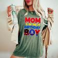 Mom Of The Birthday Boy Matching Spider Family Birthday Women's Oversized Comfort T-Shirt Moss
