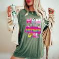 Mom Of The Birthday Girl Family Pig Party Decorations Women's Oversized Comfort T-Shirt Moss