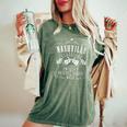 Nashville Tennessee Guitarra Musical Country America Cuello Camiseta extragrande cómoda para mujer Moss
