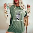 Raccoon Love Women's Oversized T-Shirt - Cozy Nature Lover's Delight Moss