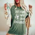 Raccoon Lover Oversized Women's Comfort Tee | Cute Gift Idea Moss