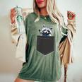 Raccoon Oversized Women's T-Shirt - Cozy Casual Comfort Moss
