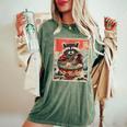 Raccoon Ramen Women's Tee - Anime-Inspired Oversized Comfort Moss