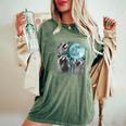 Raccoon Shirt 3 Racoons Howling At Moon Weird Cursed Women's Oversized Comfort Colors T-Shirt Moss