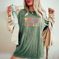 Retro Groovy Treat Dealer Dogs Owner Treats Pet Dog Lover Women's Oversized Comfort T-Shirt Moss