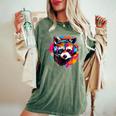 Retro Raccoon Headphones Tee | Oversized Comfort for Adults & Kids Moss