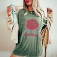 Rock Queenibes Guitarraintage Rose Rock Music Camiseta extragrande cómoda para mujer Moss