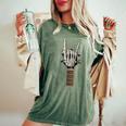 Rock On Skeleton Mano Guitarra Rock & Roll Hombres Es Rock Band Camiseta extragrande cómoda para mujer Moss