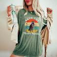Save The Raccoon Retro Sunset Oversized Women's T-Shirt Moss