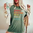 Seriously We All Know I'm The Favorite Teacher Retro Women's Oversized Comfort T-Shirt Moss