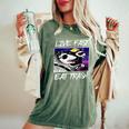 Street Cats Women's Comfort Color T-Shirt - Live Fast, Eat Trash Moss