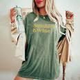 Summer Treats Sunshine And Wine Blend Of Relax And Fun Women's Oversized Comfort T-Shirt Moss
