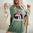 Trump You Missed Twice Bandana De La Bandera Estadounidense Trump 2024 Camiseta extragrande cómoda para mujer Moss