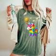 Unicorn Lover Master Builder Bricks Blocks Play Toys Girls Women's Oversized Comfort T-Shirt Moss