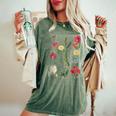 Vintage Botanicalintage Cactusintage Flower Botany Camiseta extragrande cómoda para mujer Moss