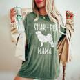 Vintage Shar-Pei Mama Sharpei Mom Dog Owner Mother Women's Oversized Comfort T-Shirt Moss