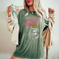 Women's Oversized Comfort Colors T-Shirt - Whimsical Raccoon Jam Design Moss