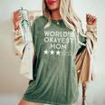 World's Okayest Mom Three Star Women's Oversized Comfort T-Shirt Moss