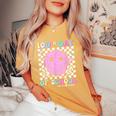 100Th Day Of School Vibes Cute Groovy 100 Days Of School Kid Women's Oversized Comfort T-Shirt Mustard
