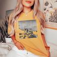 Alien UFO Raccoon Oversized Women's T-Shirt | Sci-Fi Fun Mustard
