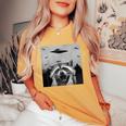 Alien UFO Raccoon T-Shirt - Oversized Comfort Colors, Unisex Mustard